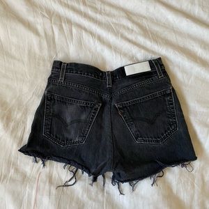 RE/DONE Levi’s black denim cut off shorts